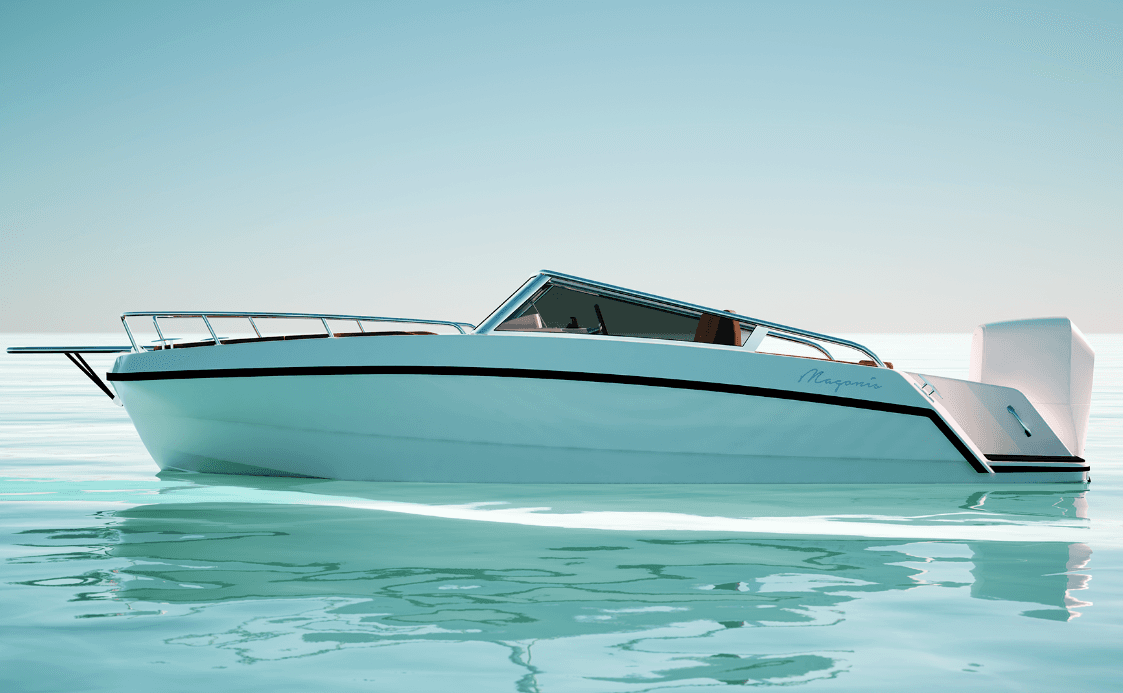 Rendering of the magonis e wave boat bowrider