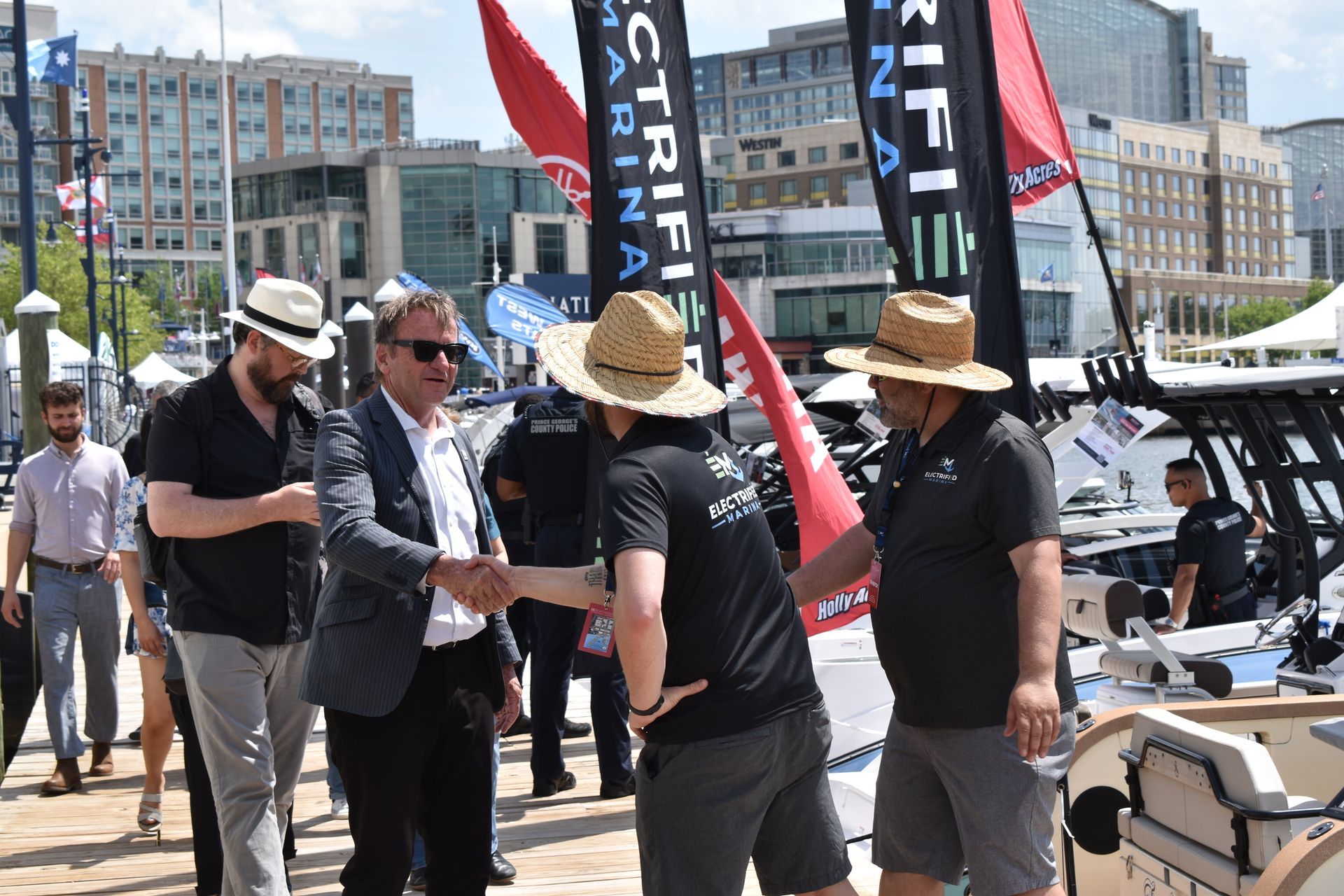Electrified Marina demonstrating an electric boat